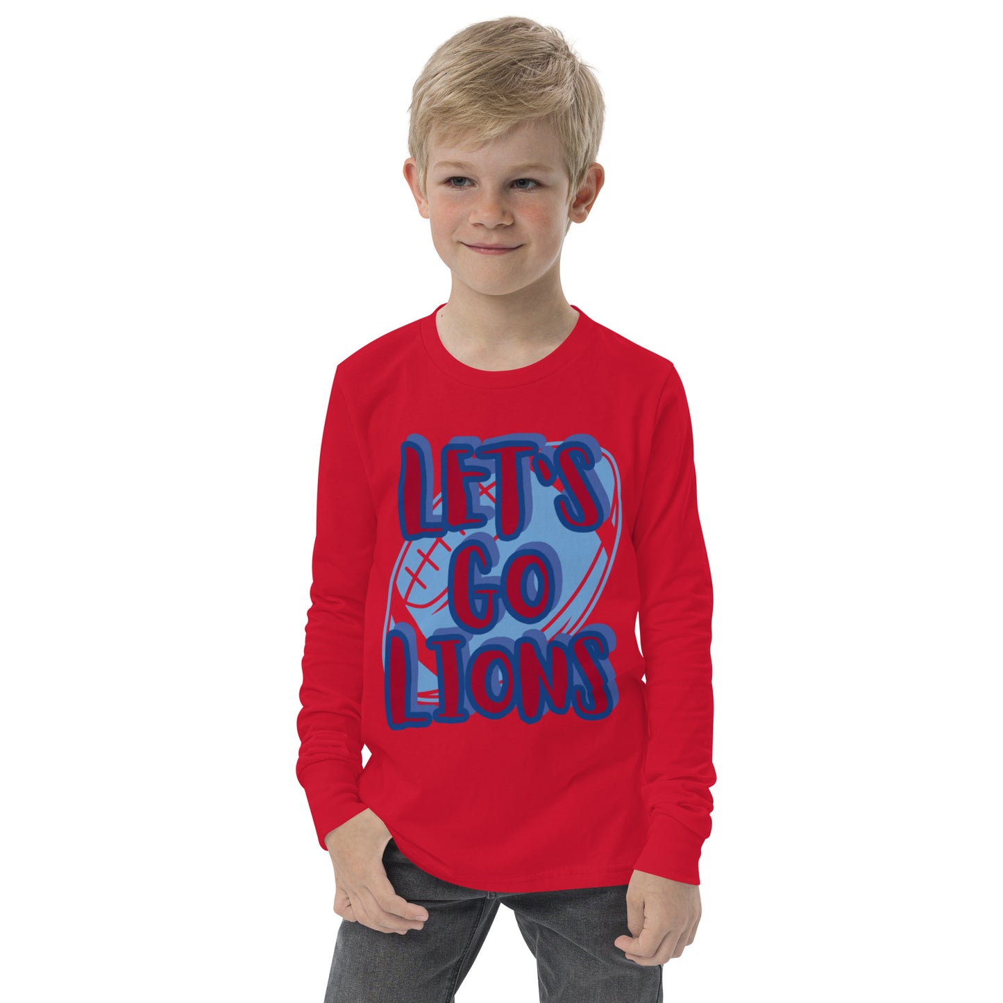 Lions Youth Long Sleeve Tee (Lets Go) Bella Canvas