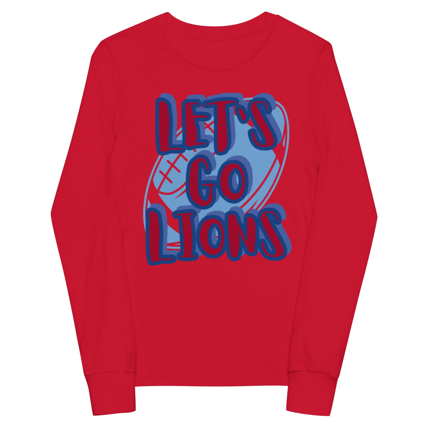 Lions Youth Long Sleeve Tee (Lets Go) Bella Canvas