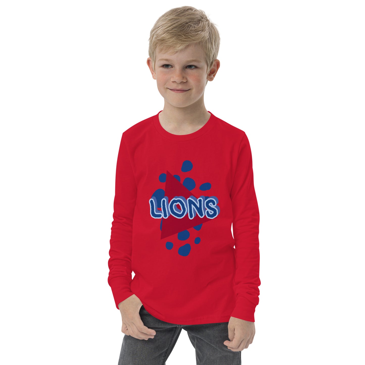 Lions Youth Long Sleeve Tee (Triangle) Bella Canvas