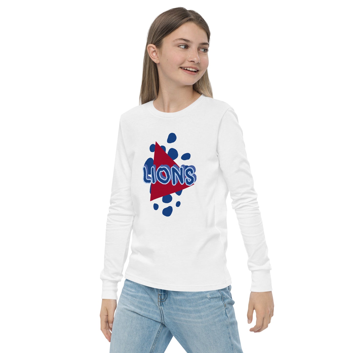 Lions Youth Long Sleeve Tee (Triangle) Bella Canvas