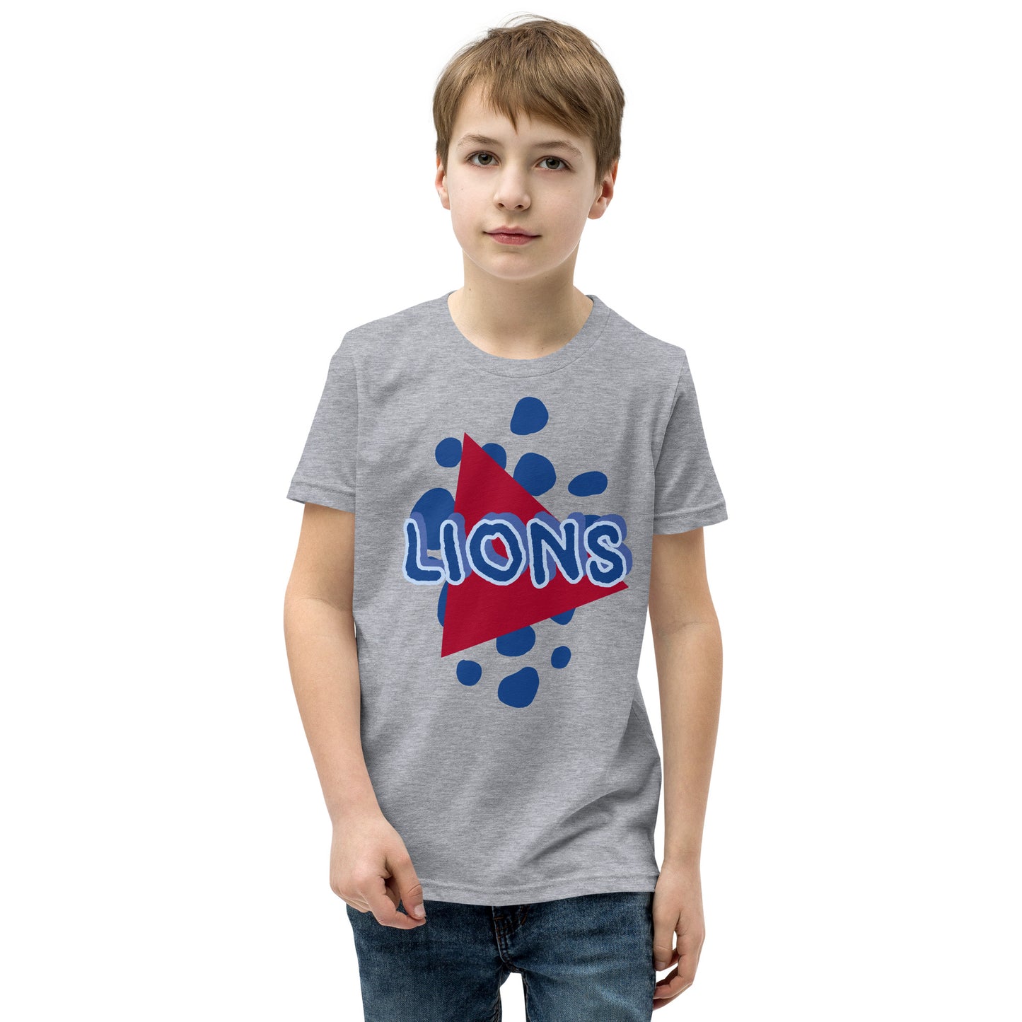 Lions Youth Short Sleeve T-Shirt (Spots Triangle) Bella Canvas