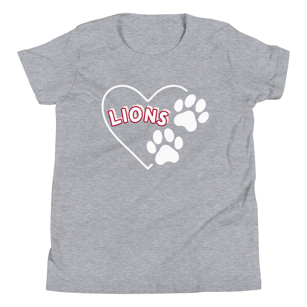 Lions Youth Short Sleeve T-Shirt (Hearts) Bella Canvas