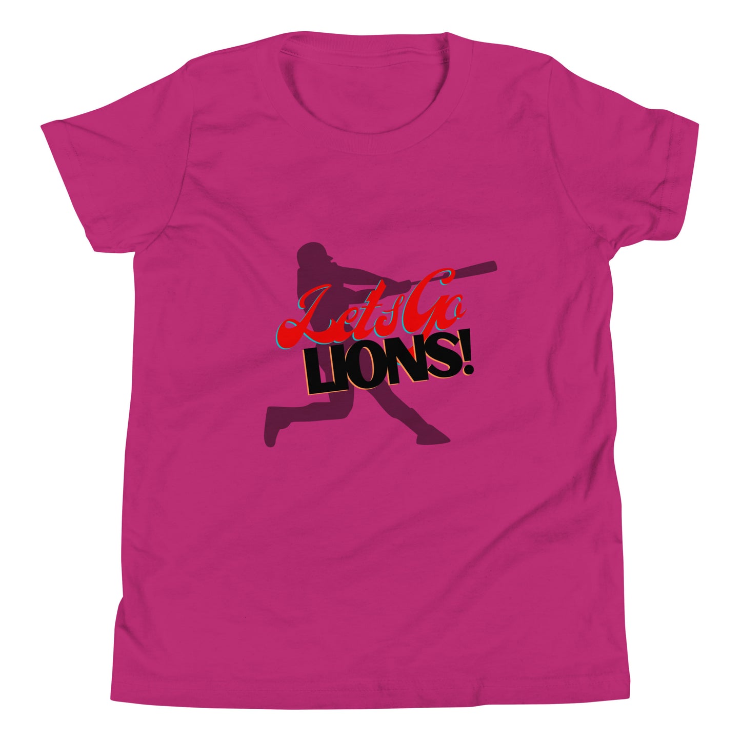 Lions Youth Short Sleeve T-Shirt (Lets Go Baseball)