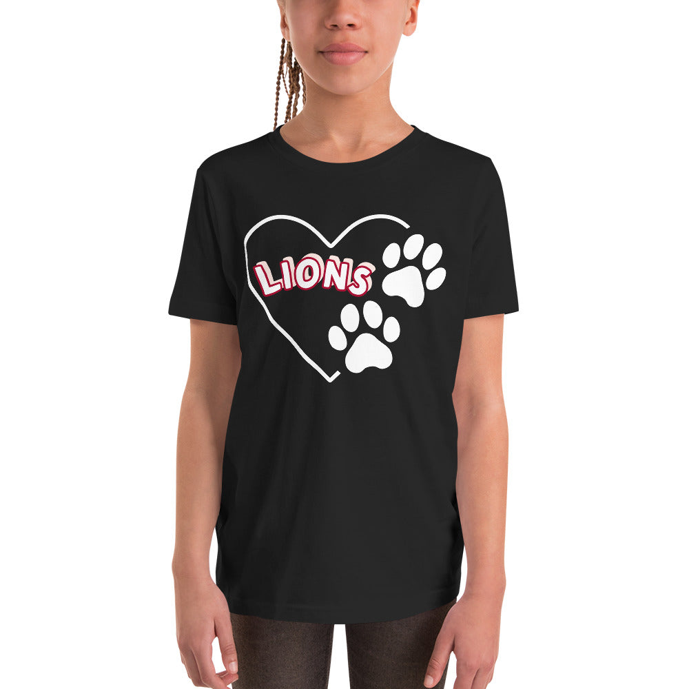 Lions Youth Short Sleeve T-Shirt (Hearts) Bella Canvas