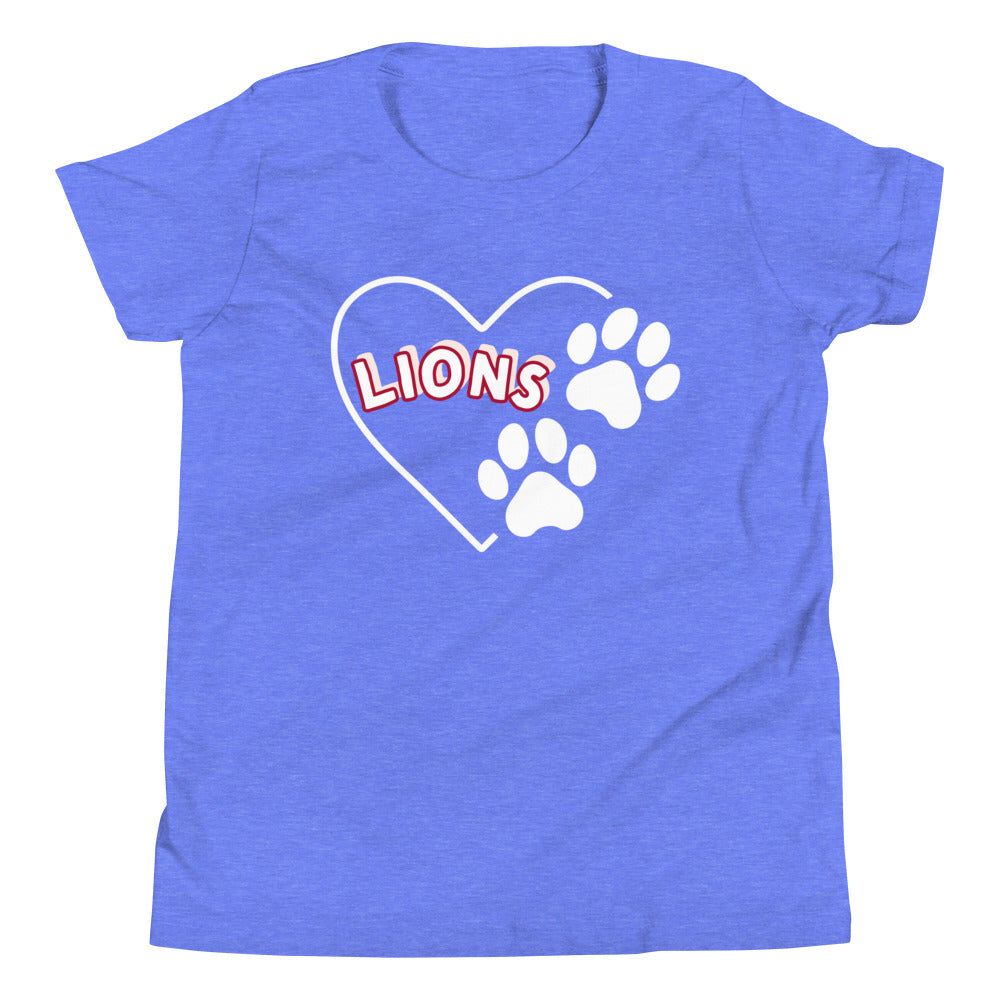 Lions Youth Short Sleeve T-Shirt (Hearts) Bella Canvas