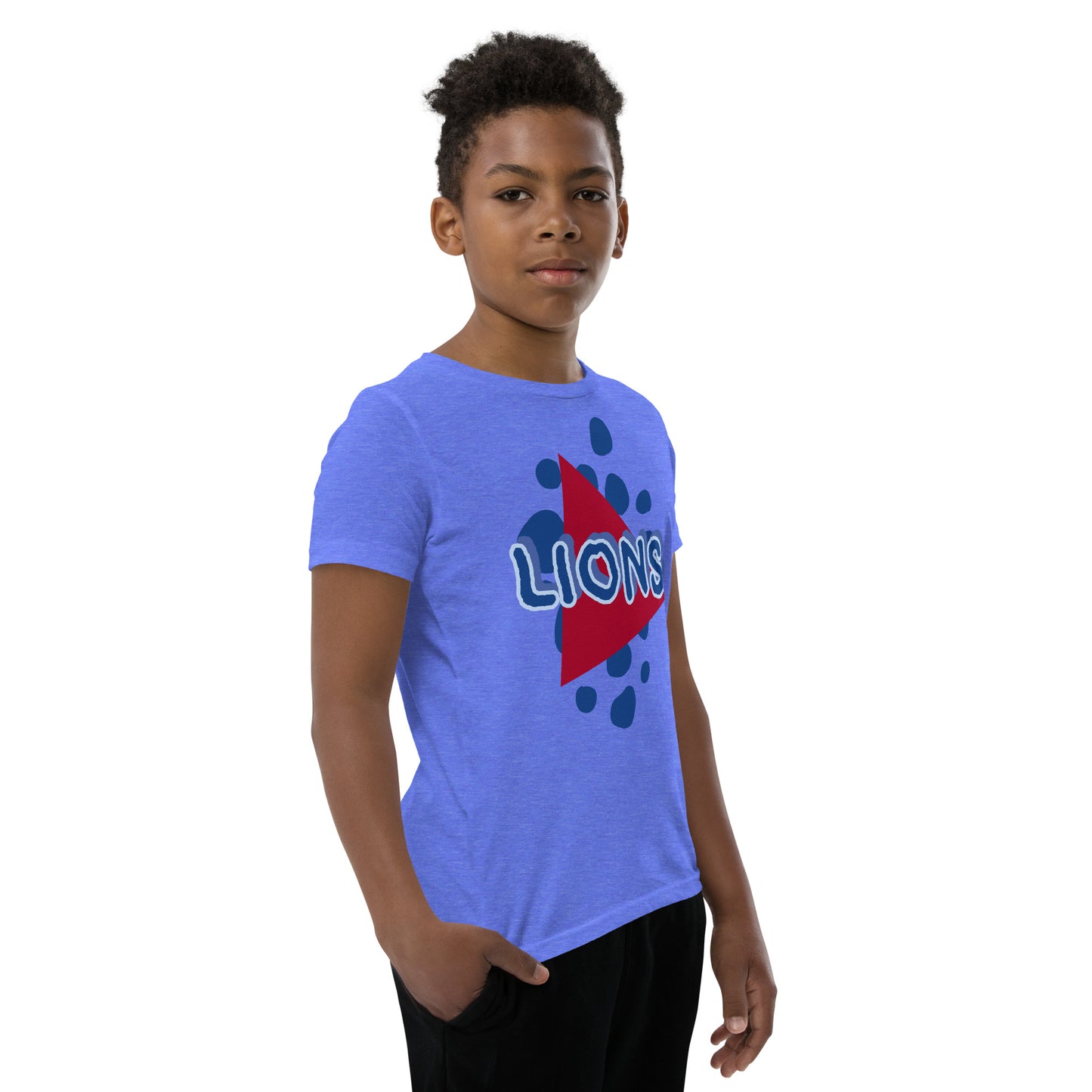 Lions Youth Short Sleeve T-Shirt (Spots Triangle) Bella Canvas