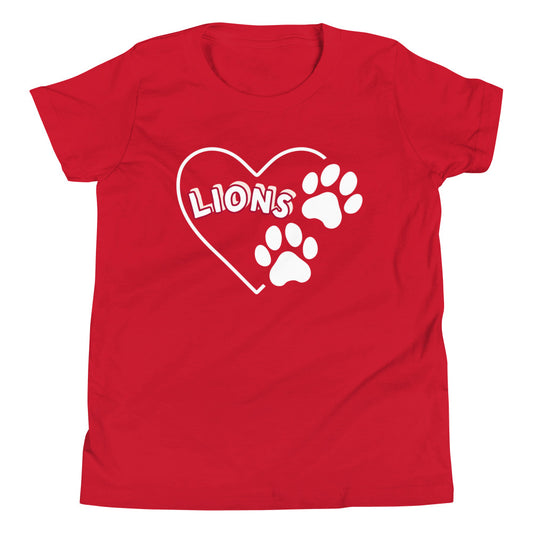 Lions Youth Short Sleeve T-Shirt (Hearts) Bella Canvas