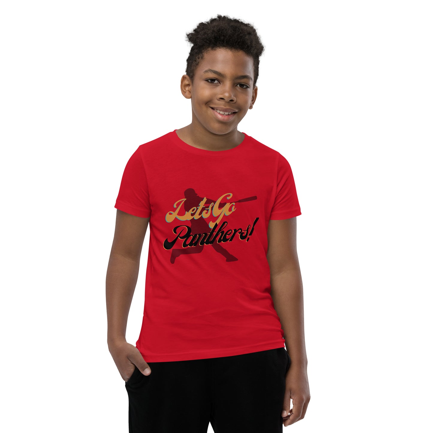 Panthers Youth Short Sleeve T-Shirt (Let's Go Baseball)