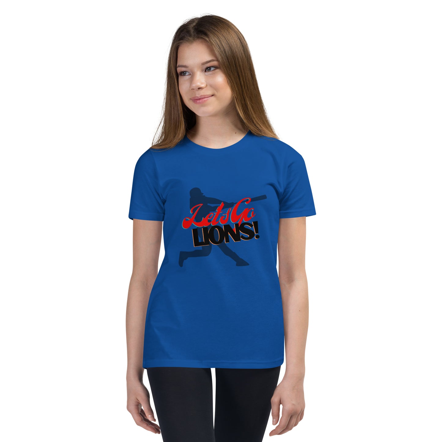 Lions Youth Short Sleeve T-Shirt (Lets Go Baseball)